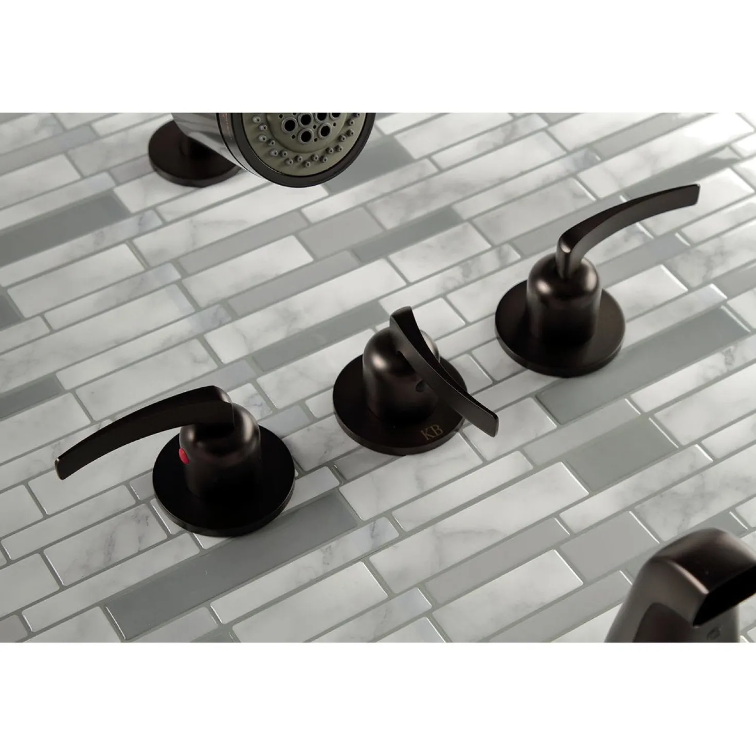 Kingston Brass Centurion Three-Handle Tub and Shower Faucet