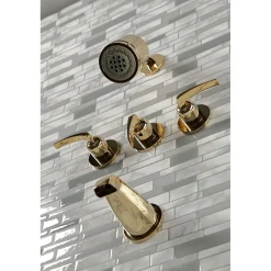 Kingston Brass Centurion Three-Handle Tub and Shower Faucet