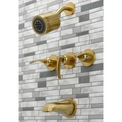 Kingston Brass Centurion Three-Handle Tub and Shower Faucet
