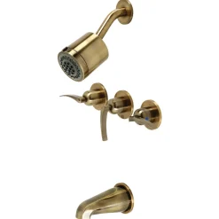 Kingston Brass Centurion Three-Handle Tub and Shower Faucet