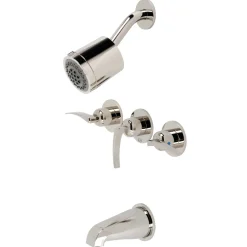 Kingston Brass Centurion Three-Handle Tub and Shower Faucet