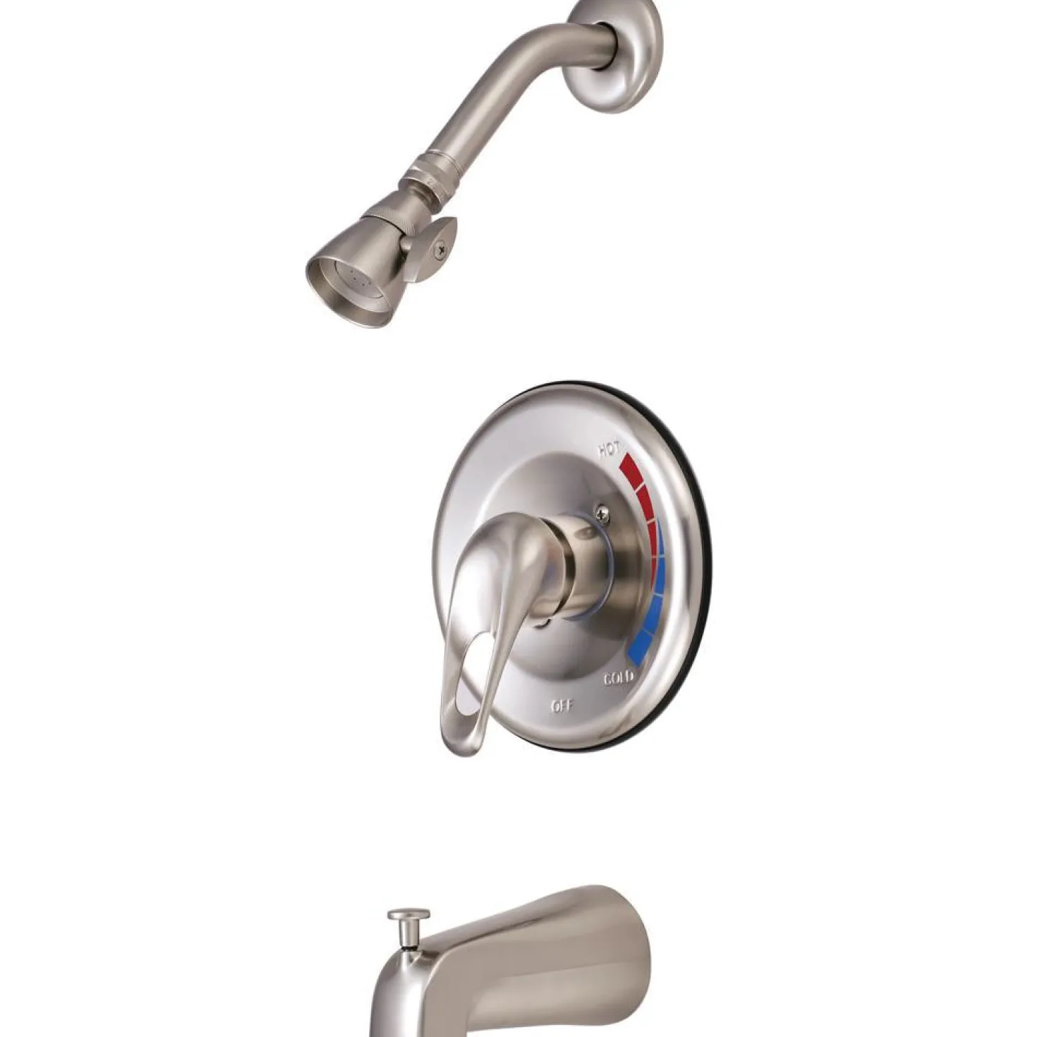 Kingston Brass Chatham Single Handle Satin Nickel Tub and Shower Faucet