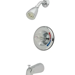 Kingston Brass Chatham Single Handle Tub and Shower Faucet in Polished Chrome