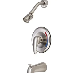 Kingston Brass Chatham Single Handle Tub and Shower Faucet in Satin Nickel