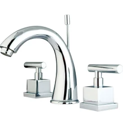Kingston Brass Claremont Two Handle 8" to 16" Widespread Lavatory Faucet with Brass Pop-up in Polished Chrome