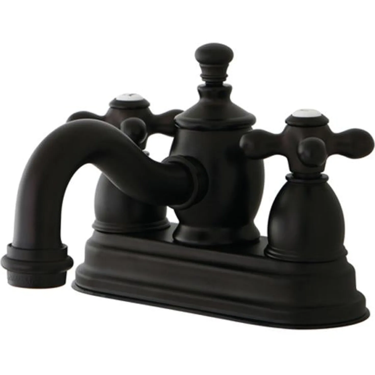 Kingston Brass Classic 4" Centerset Lavatory Faucet with Heritage Spout and Metal Cross Handle