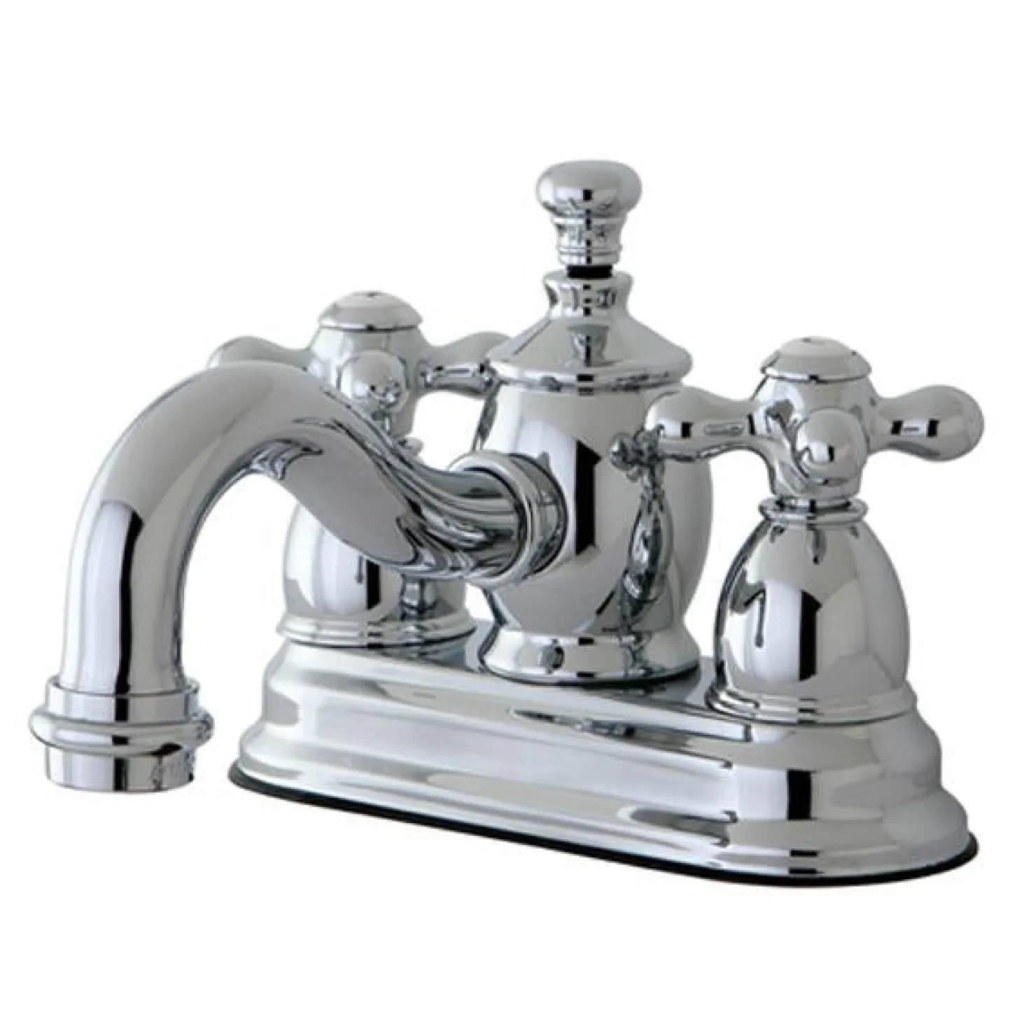 Kingston Brass Classic 4" Centerset Lavatory Faucet with Heritage Spout and Metal Cross Handle