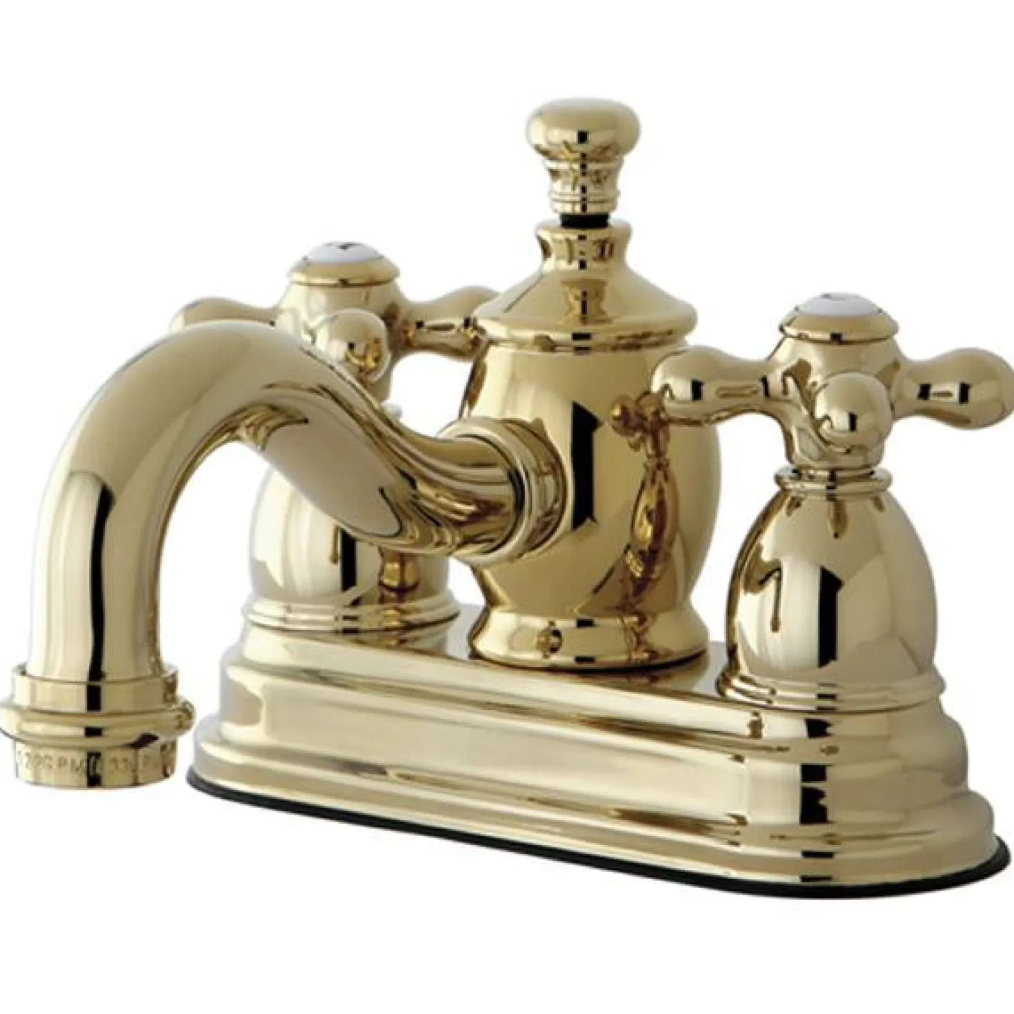 Kingston Brass Classic 4" Centerset Lavatory Faucet with Heritage Spout and Metal Cross Handle
