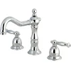 Kingston Brass Classic Heritage Two Handle Deck Mount 8" to 14" Widespread Lavatory Faucet with Brass Pop-up