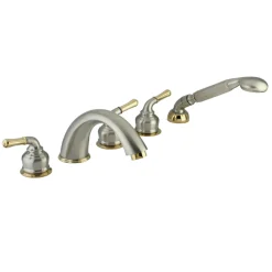 Kingston Brass Classic Magellan Three Handle Roman Tub Filler with Hand Shower