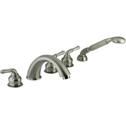 Kingston Brass Classic Magellan Three Handle Roman Tub Filler with Hand Shower
