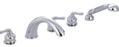 Kingston Brass Classic Magellan Three Handle Roman Tub Filler with Hand Shower