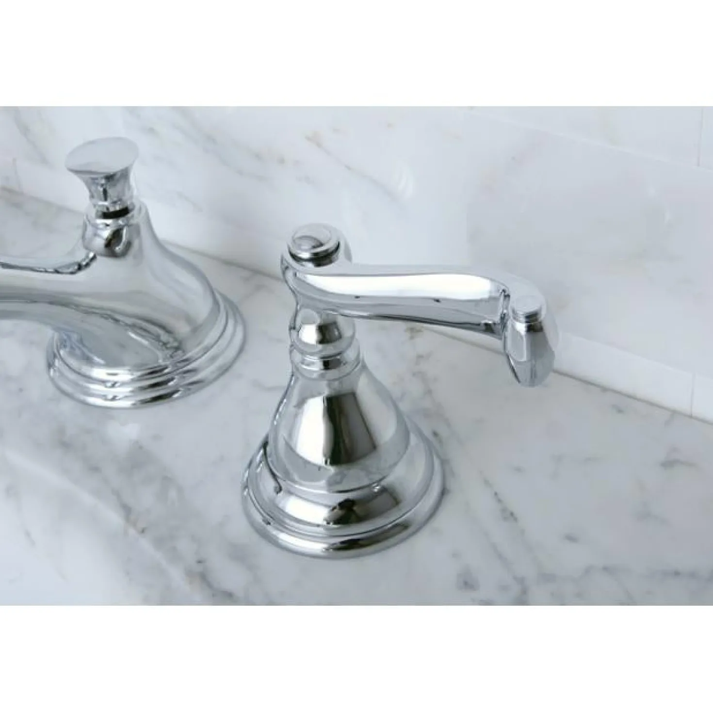 Kingston Brass Classic Royale 8" to 16" Widespread Two Handle Lavatory Faucet with Brass Pop-up