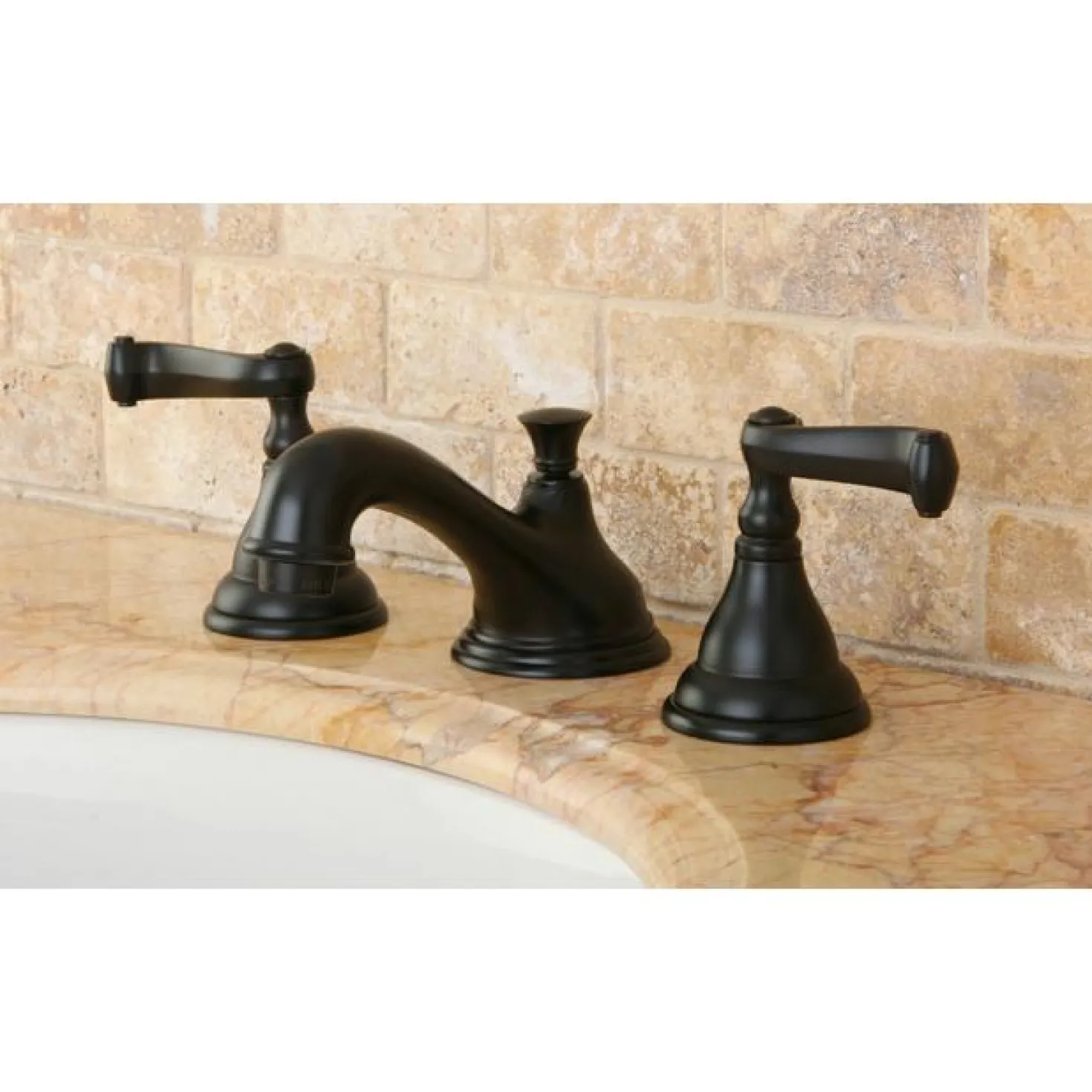 Kingston Brass Classic Royale 8" to 16" Widespread Two Handle Lavatory Faucet with Brass Pop-up