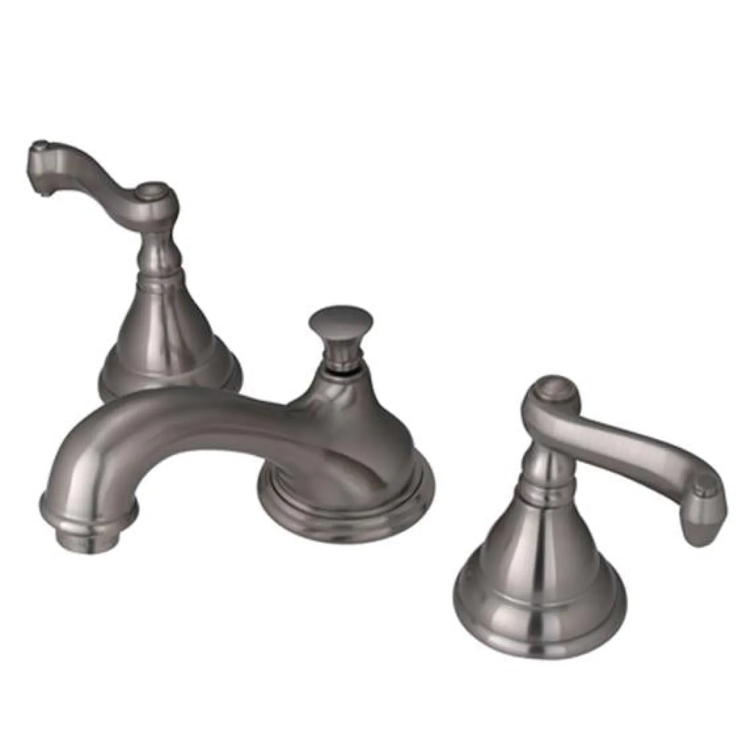 Kingston Brass Classic Royale 8" to 16" Widespread Two Handle Lavatory Faucet with Brass Pop-up
