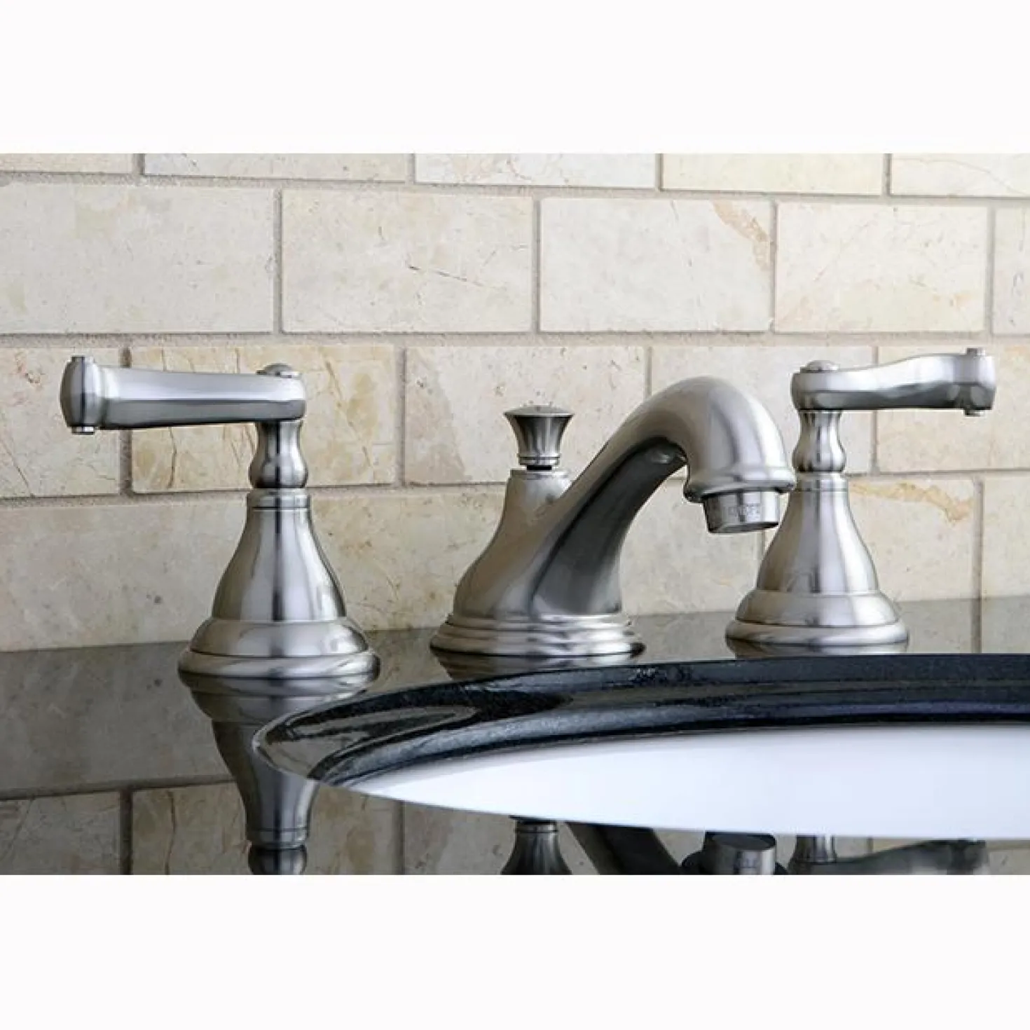 Kingston Brass Classic Royale 8" to 16" Widespread Two Handle Lavatory Faucet with Brass Pop-up