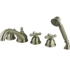Kingston Brass Classic Royale Three Handle Roman Tub Filler with Hand Shower