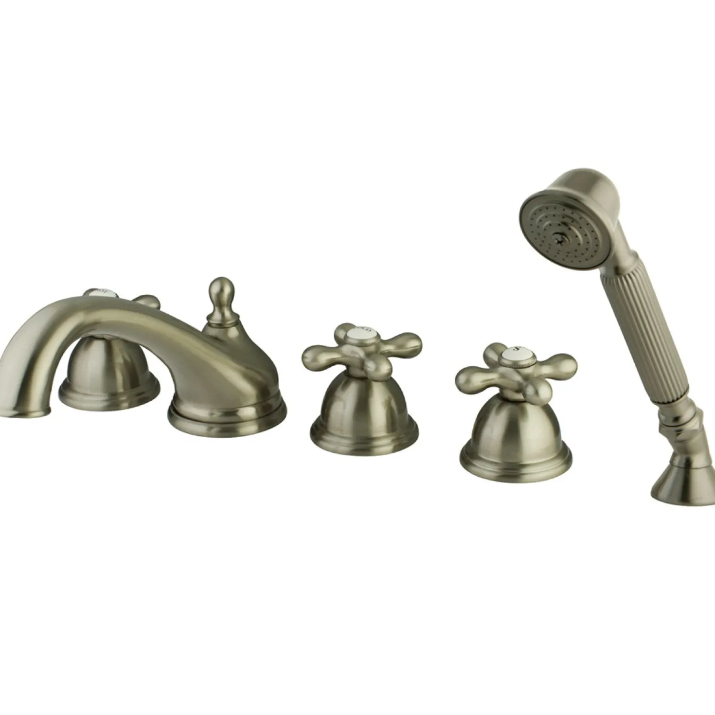 Kingston Brass Classic Royale Three Handle Roman Tub Filler with Hand Shower