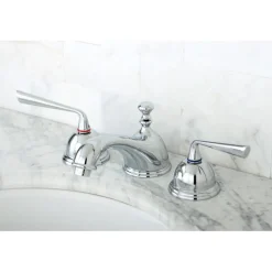 Kingston Brass Classic Silver Sage Two Handle 8" to 16" Widespread Lavatory Faucet with Brass Pop-up