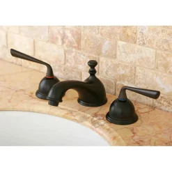 Kingston Brass Classic Silver Sage Two Handle 8" to 16" Widespread Lavatory Faucet with Brass Pop-up