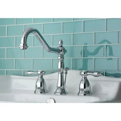 Kingston Brass Classic Tudor Widespread Lavatory Faucet with Brass Pop-up