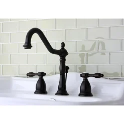 Kingston Brass Classic Tudor Widespread Lavatory Faucet with Brass Pop-up
