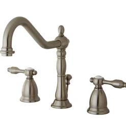 Kingston Brass Classic Tudor Widespread Lavatory Faucet with Brass Pop-up