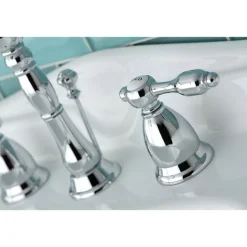 Kingston Brass Classic Tudor Widespread Lavatory Faucet with Brass Pop-up
