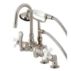 Kingston Brass Clawfoot Tub Faucet with Hand Shower in Brushed Nickel