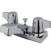 Kingston Brass Columbia Two Handle 4" Centerset Lavatory Faucet with Brass Pop-up in Polished Chrome