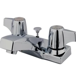 Kingston Brass Columbia Two Handle 4" Centerset Lavatory Faucet with Brass Pop-up in Polished Chrome