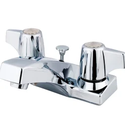 Kingston Brass Columbia Two Handle 4" Centerset Lavatory Faucet with Brass Pop-up in Polished Chrome