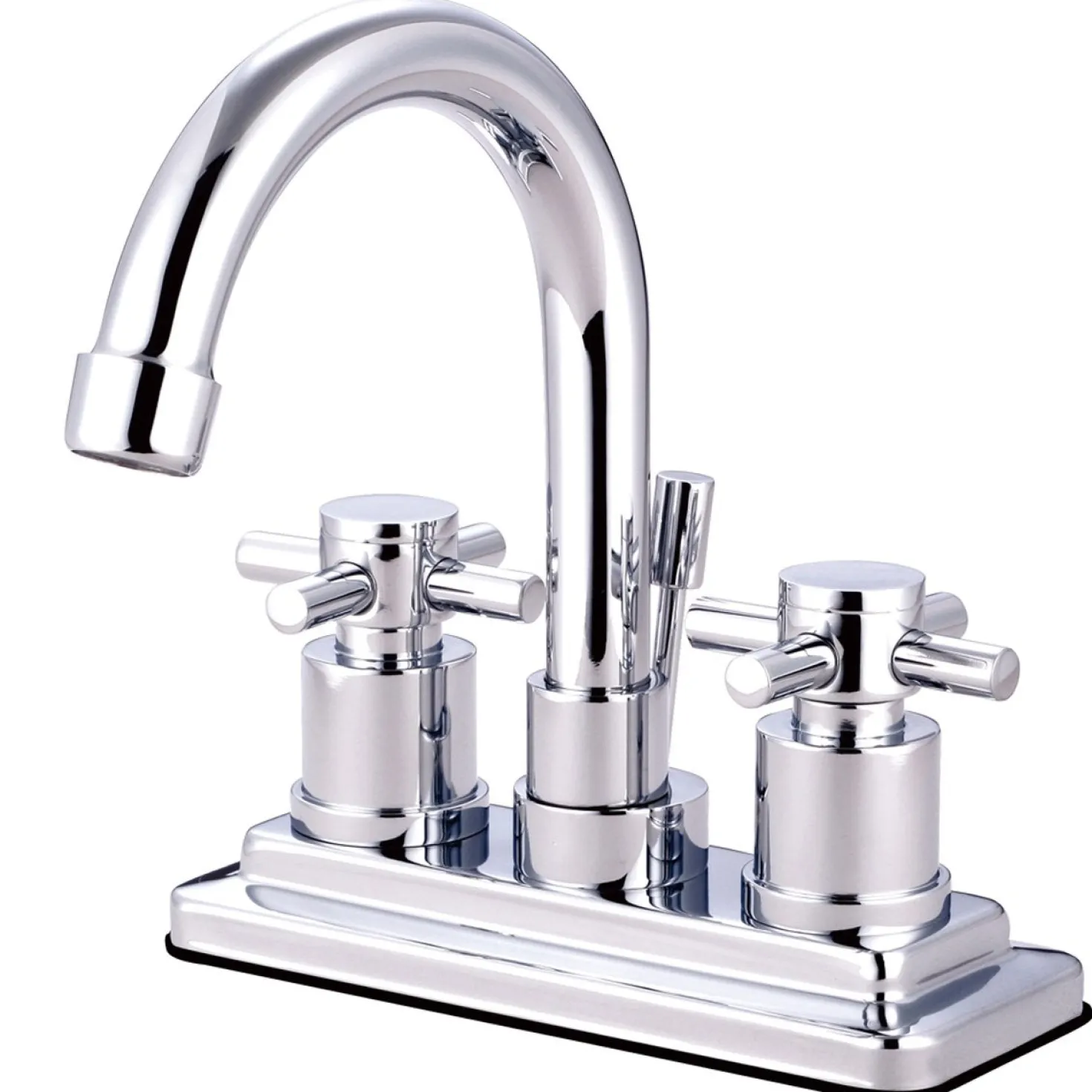 Kingston Brass Concord 4" Centerset Two Handle Three Hole Lavatory Faucet with Brass Pop-up