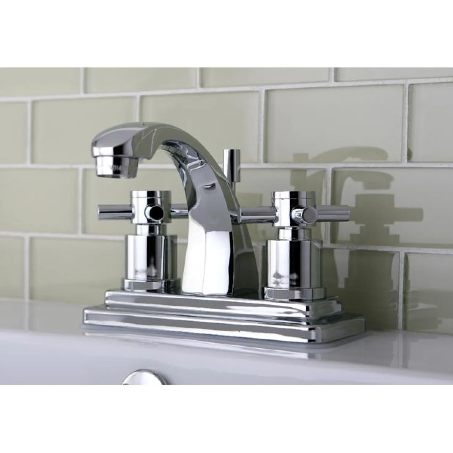 Kingston Brass Concord Contemporary Two Handle 4" Centerset Lavatory Faucet with Brass Pop-up