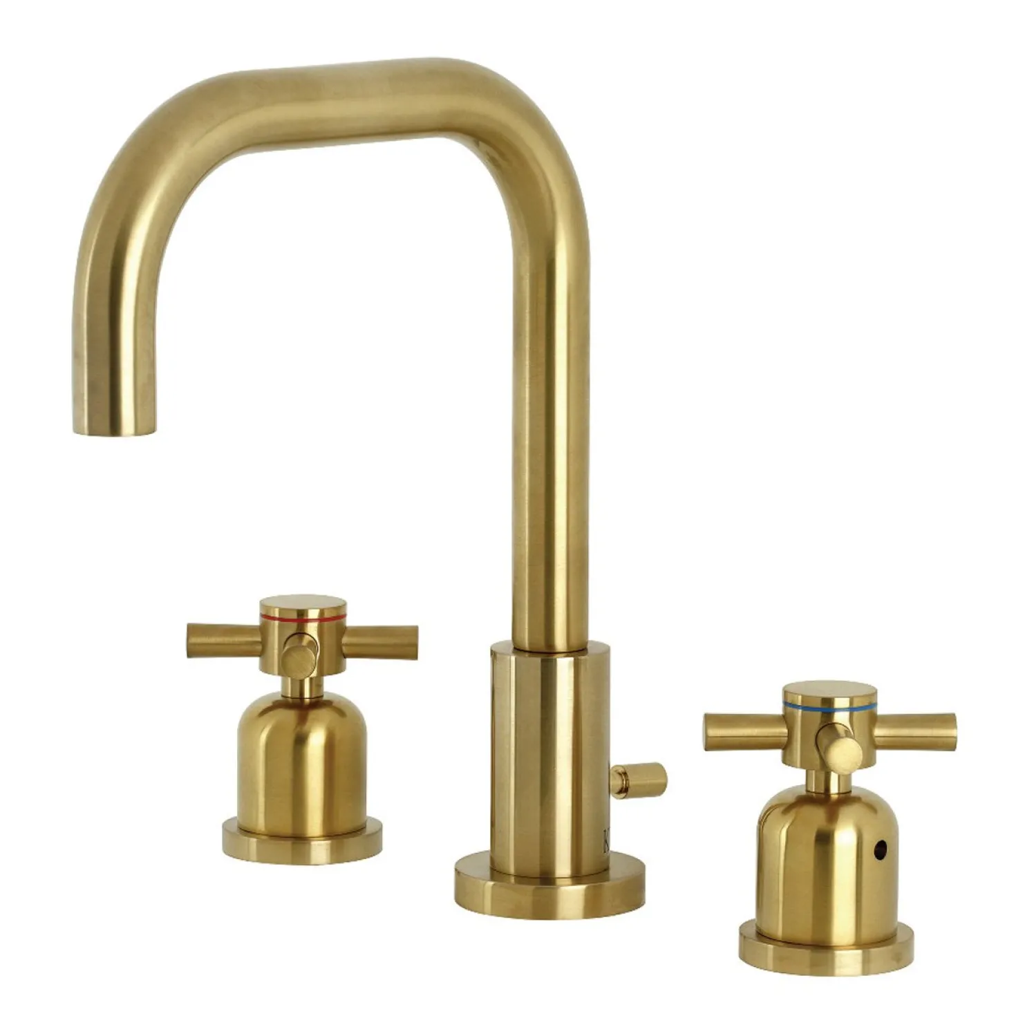 Kingston Brass Concord Deck Mount Widespread Bathroom Faucet with Brass Pop-Up