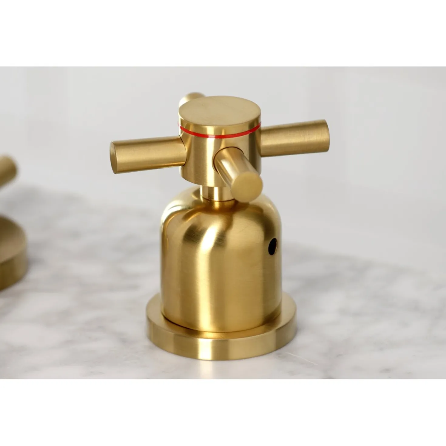Kingston Brass Concord Deck Mount Widespread Bathroom Faucet with Brass Pop-Up