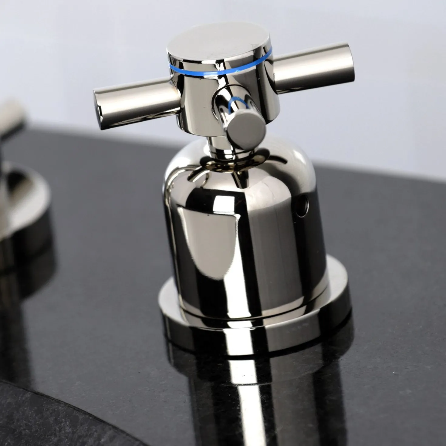 Kingston Brass Concord Deck Mount Widespread Bathroom Faucet with Brass Pop-Up