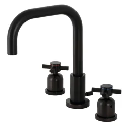 Kingston Brass Concord Deck Mount Widespread Bathroom Faucet with Brass Pop-Up