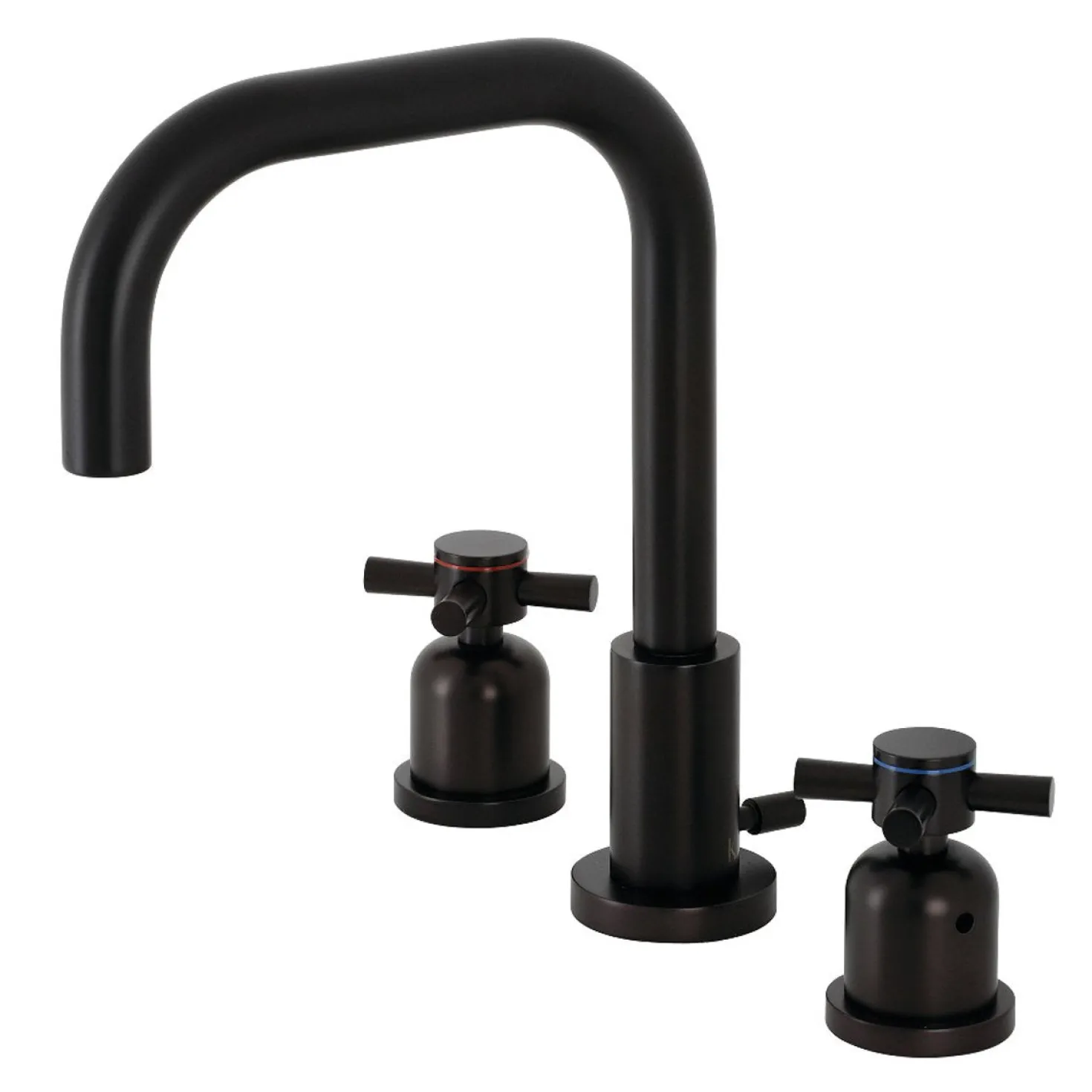 Kingston Brass Concord Deck Mount Widespread Bathroom Faucet with Brass Pop-Up