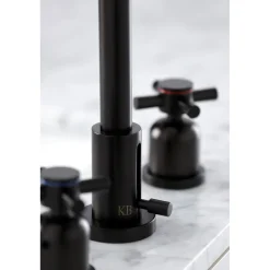 Kingston Brass Concord Deck Mount Widespread Bathroom Faucet with Brass Pop-Up