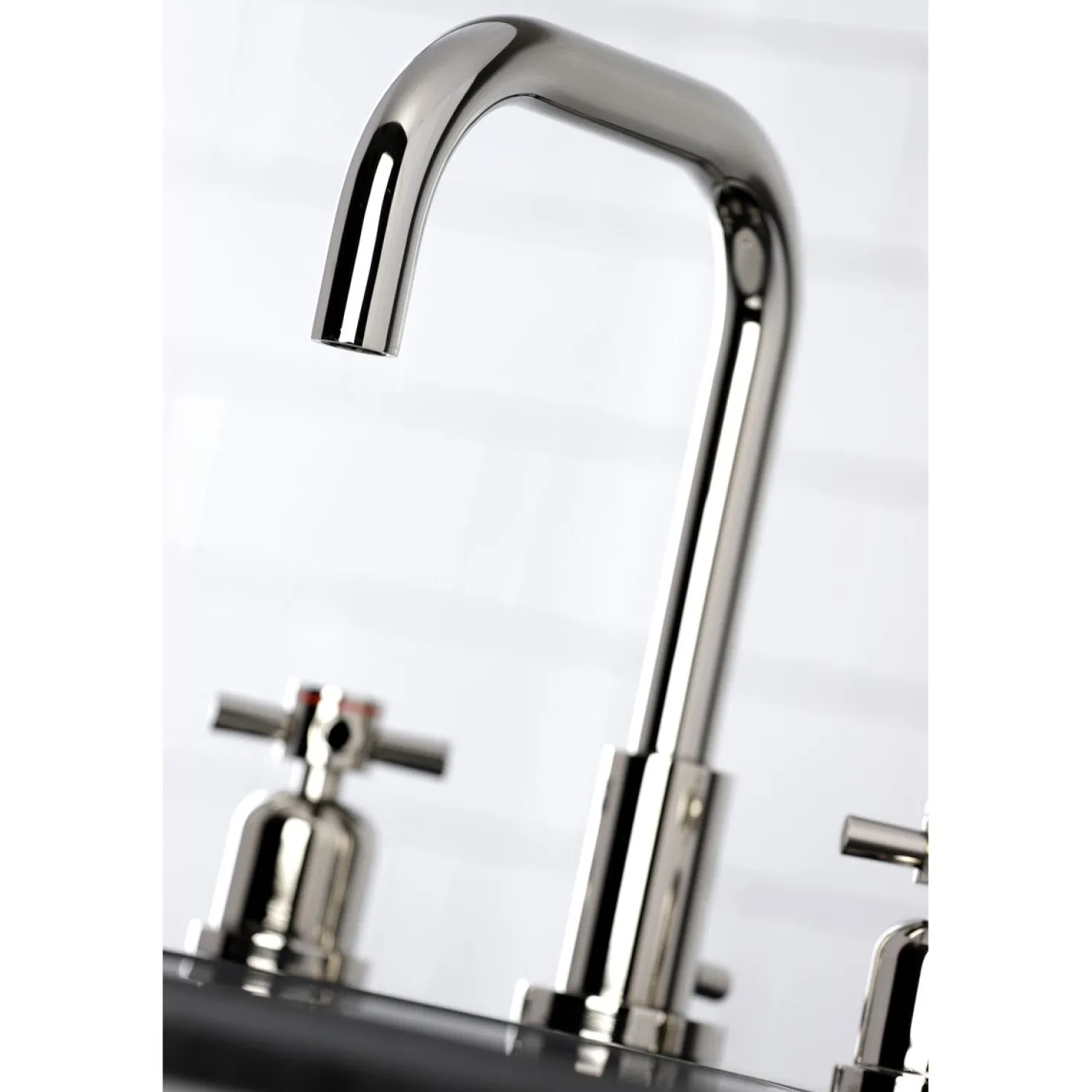 Kingston Brass Concord Deck Mount Widespread Bathroom Faucet with Brass Pop-Up