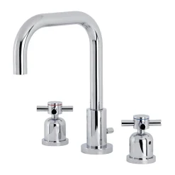 Kingston Brass Concord Deck Mount Widespread Bathroom Faucet with Brass Pop-Up