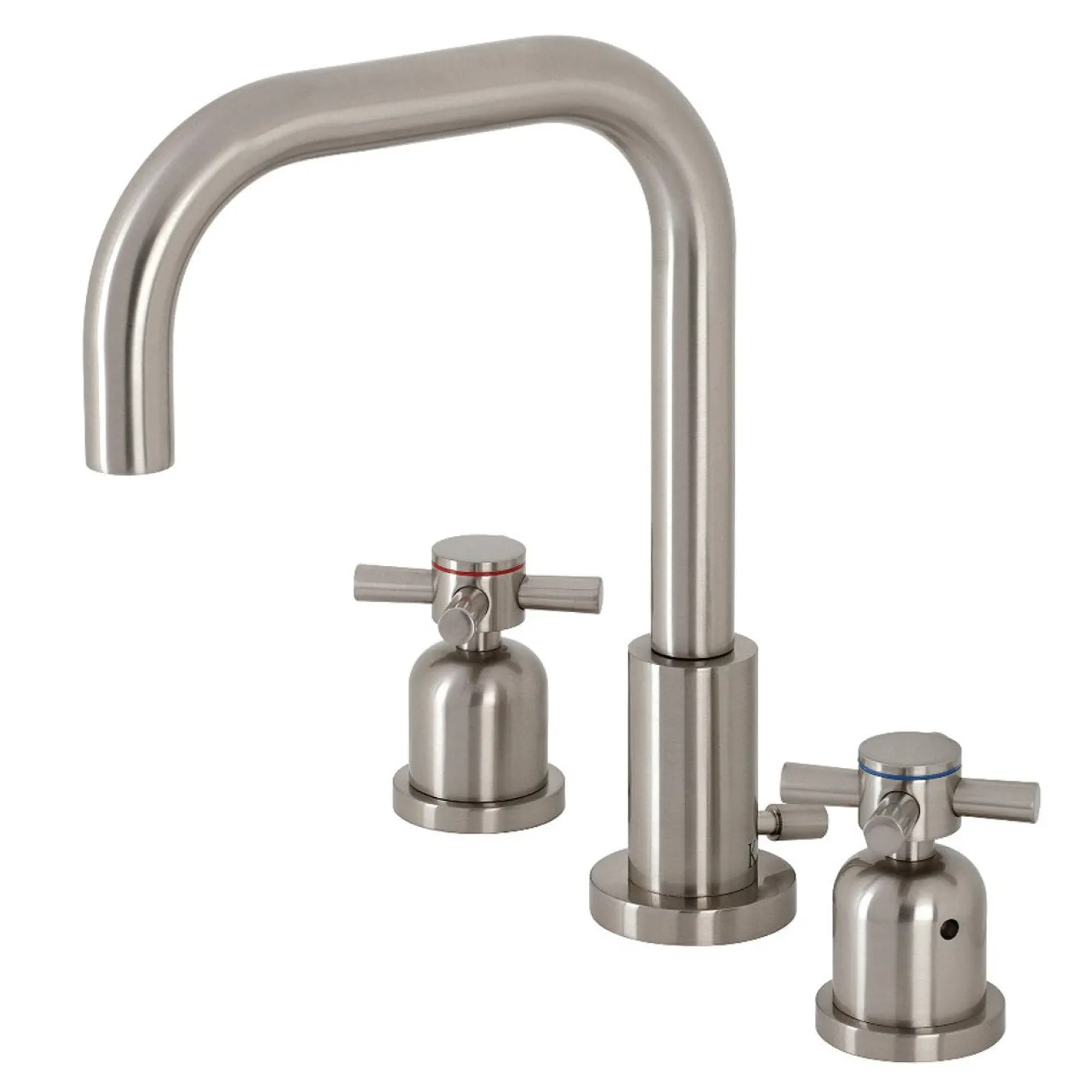 Kingston Brass Concord Deck Mount Widespread Bathroom Faucet with Brass Pop-Up