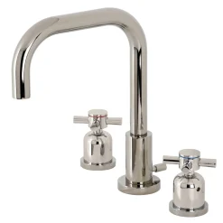 Kingston Brass Concord Deck Mount Widespread Bathroom Faucet with Brass Pop-Up