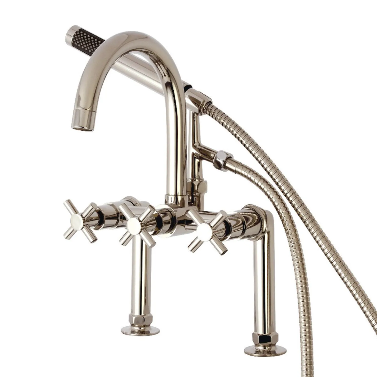 Kingston Brass Concord Deck Mount 2-Hole Tub Filler with Hand Shower