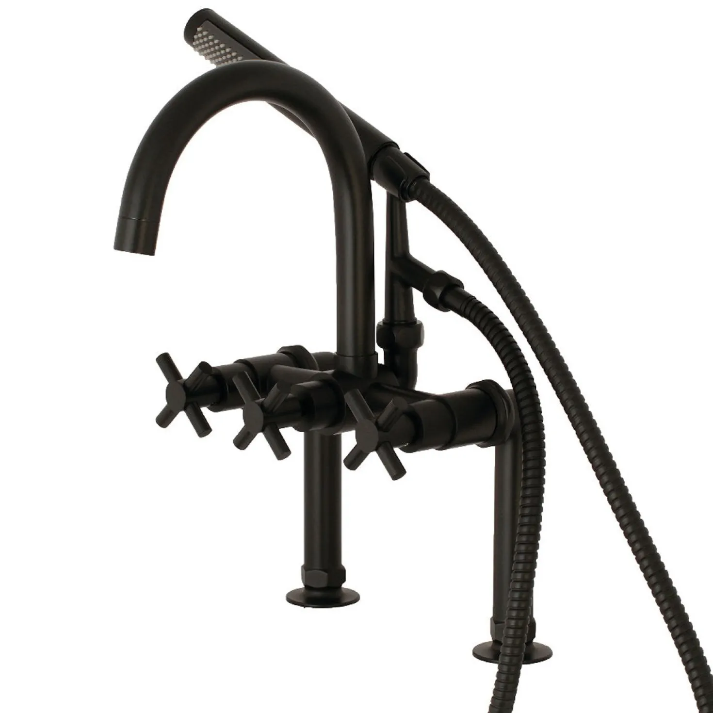 Kingston Brass Concord Deck Mount 2-Hole Tub Filler with Hand Shower