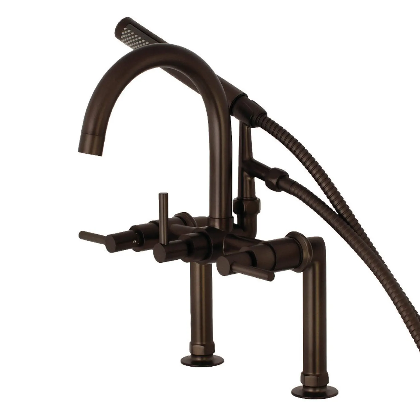 Kingston Brass Concord Deck Mount Tub Filler with Hand Shower