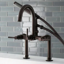 Kingston Brass Concord Deck Mount Tub Filler with Hand Shower
