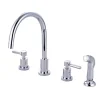 Kingston Brass Concord Double Handle Widespread Kitchen Faucet with Non-Metallic Sprayer