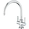 Kingston Brass Concord Double Handle Kitchen Faucet in Polished Chrome